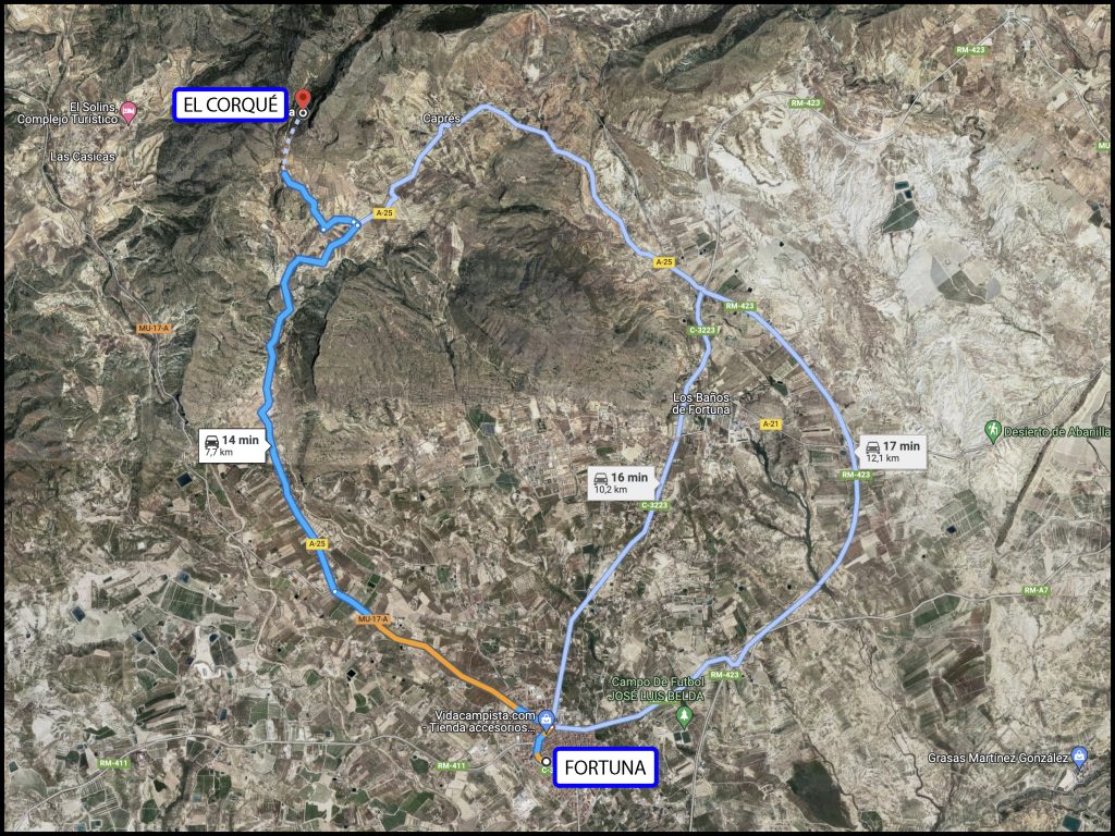 Cómo llegar a la zona de escalada de El Corqué desde Fortuna