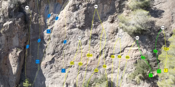 ▷ CROQUIS Escalada Sector LAS TAZAS | Murcia ✅
